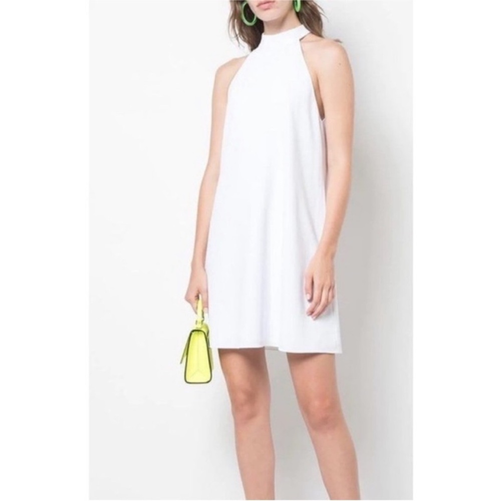 Alice + Olivia Susanna White Mock Neck Halter Mini Dress NWT Small